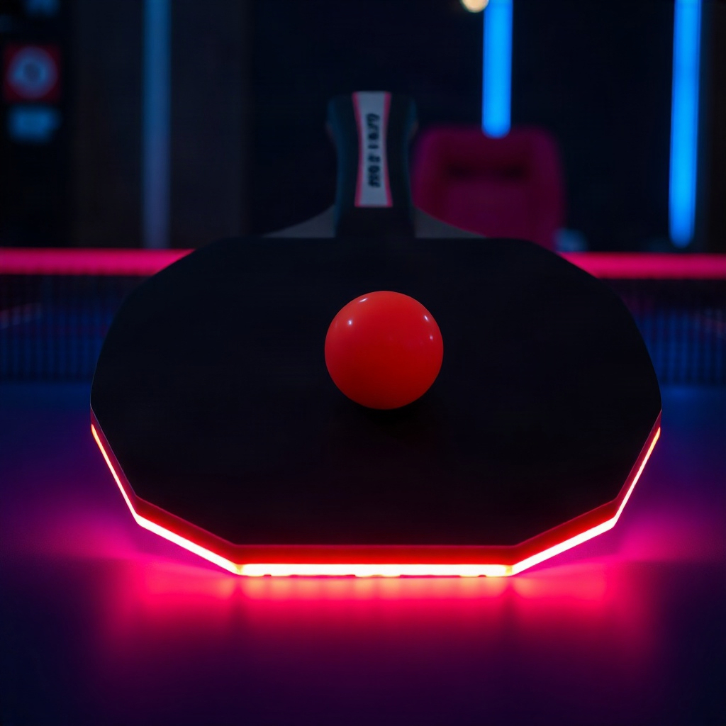 Paddle and ball with cyan edge light