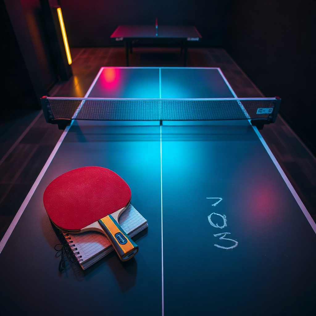 Notebook beside a paddle on the table